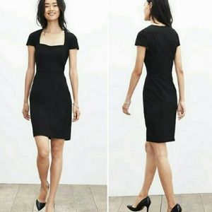 Square neckline short sleeve Banana Republic dress